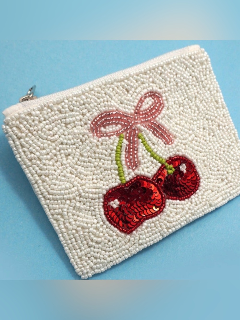 Beaded CHERRIES Coin Purse NEW 🍒🍒